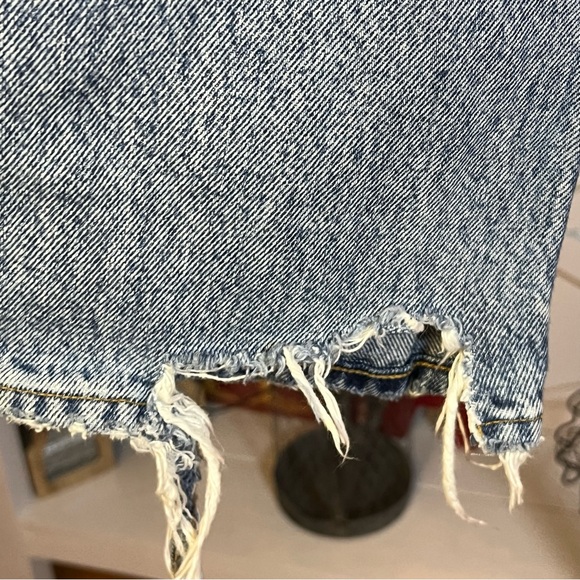 AGOLDE Riley High Rise Straight Crop Blue Jeans Womans Sz 27 (28x25) Button Fly - Picture 4 of 9